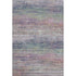 5' X 8' Blush Blue And Ivory Striped Washable Area Rug With UV Protection