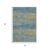 5' X 8' Denim Blue And Olive Green Striped Washable Area Rug With UV Protection