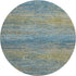 8' X 8' Denim Blue And Olive Green Striped Washable Round Rug With UV Protection