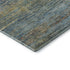 8' X 8' Denim Blue And Olive Green Striped Washable Round Rug With UV Protection