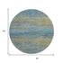 8' X 8' Denim Blue And Olive Green Striped Washable Round Rug With UV Protection