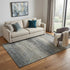 5' X 8' Granite Gray And Silver Striped Washable Area Rug With UV Protection