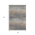 8' Pewter Gray And Beige Striped Washable Area Rug With UV Protection