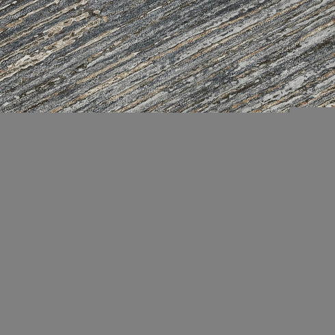 8' Pewter Gray And Beige Striped Washable Area Rug With UV Protection