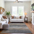 8' Pewter Gray And Beige Striped Washable Area Rug With UV Protection