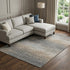 8' Pewter Gray And Beige Striped Washable Area Rug With UV Protection