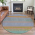 8' X 8' Lavender Orange And Teal Striped Washable Round Rug With UV Protection