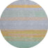 8' X 8' Lavender Orange And Teal Striped Washable Round Rug With UV Protection