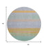 8' X 8' Lavender Orange And Teal Striped Washable Round Rug With UV Protection