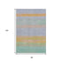 8' Lavender Orange And Teal Striped Washable Area Rug With UV Protection