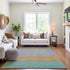 8' Lavender Orange And Teal Striped Washable Area Rug With UV Protection