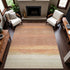 8' Salmon And Ivory Striped Washable Area Rug With UV Protection