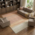8' Salmon And Ivory Striped Washable Area Rug With UV Protection