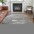 8' X 8' Taupe Ivory And Gray Abstract Washable Round Rug With UV Protection
