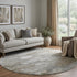 8' X 8' Taupe Ivory And Gray Abstract Washable Round Rug With UV Protection