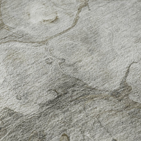 8' Taupe Ivory And Gray Abstract Washable Area Rug With UV Protection