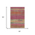 5' X 8' Blush Orange And Teal Abstract Washable Area Rug With UV Protection