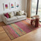5' X 8' Blush Orange And Teal Abstract Washable Area Rug With UV Protection