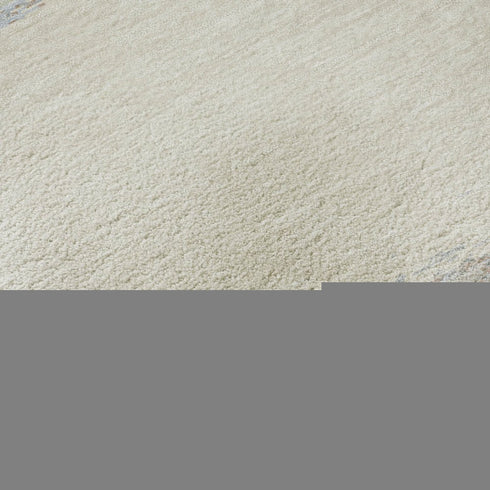 8' X 8' Ivory Mint Green And Teal Abstract Washable Round Rug With UV Protection