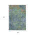 8' Blue Green And Beige Abstract Washable Area Rug With UV Protection