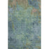 8' Blue Green And Beige Abstract Washable Area Rug With UV Protection