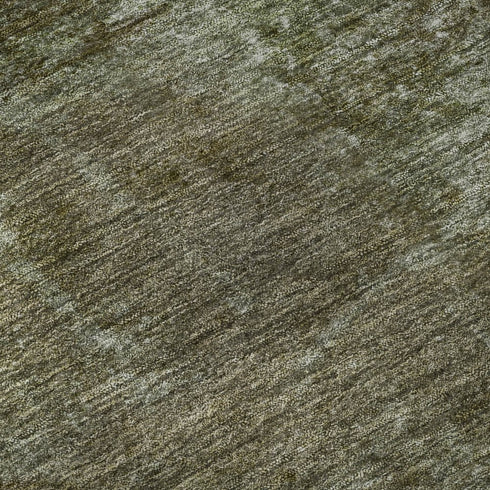 5' X 8' Coffee Green And Taupe Abstract Washable Area Rug With UV Protection
