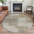 8' X 8' Taupe And Ivory Geometric Washable Round Rug With UV Protection