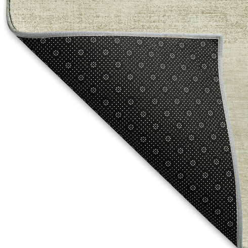 8' X 8' Taupe And Ivory Geometric Washable Round Rug With UV Protection