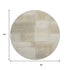 8' X 8' Taupe And Ivory Geometric Washable Round Rug With UV Protection