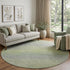 8' X 8' Artichoke Green And Gray Striped Washable Round Rug With UV Protection