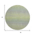 8' X 8' Artichoke Green And Gray Striped Washable Round Rug With UV Protection