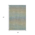 5' X 8' Blue Beige And Taupe Striped Washable Area Rug With UV Protection