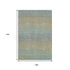 9' X 12' Blue Beige And Taupe Striped Washable Area Rug With UV Protection