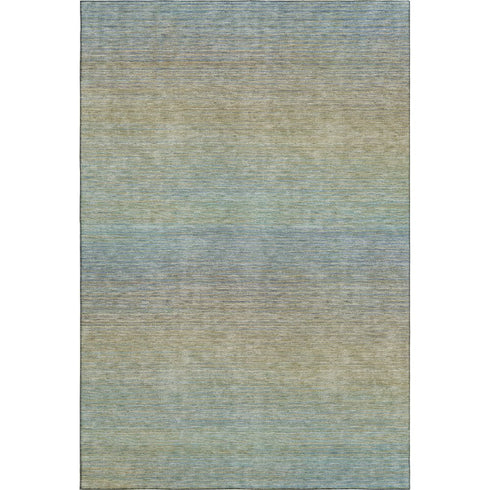 9' X 12' Blue Beige And Taupe Striped Washable Area Rug With UV Protection