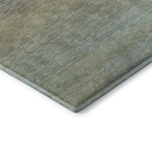 9' X 12' Blue Beige And Taupe Striped Washable Area Rug With UV Protection