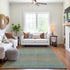 9' X 12' Blue Beige And Taupe Striped Washable Area Rug With UV Protection