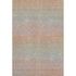 5' X 8' Coral Denim Blue And Salmon Striped Washable Area Rug With UV Protection