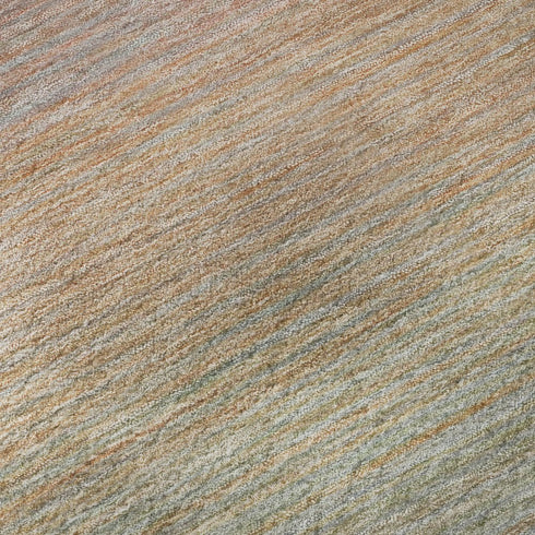 5' X 8' Coral Denim Blue And Salmon Striped Washable Area Rug With UV Protection