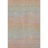 5' X 8' Coral Denim Blue And Salmon Striped Washable Area Rug With UV Protection