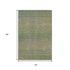 5' X 8' Fern Green And Blue Striped Washable Area Rug With UV Protection