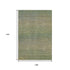 9' X 12' Fern Green And Blue Striped Washable Area Rug With UV Protection