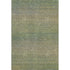 9' X 12' Fern Green And Blue Striped Washable Area Rug With UV Protection