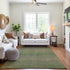9' X 12' Fern Green And Blue Striped Washable Area Rug With UV Protection