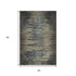 5' X 8' Coffee And Navy Blue Abstract Washable Area Rug With UV Protection