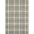 8' Taupe Ivory And Teal Plaid Washable Area Rug With UV Protection