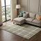 8' Taupe Ivory And Teal Plaid Washable Area Rug With UV Protection