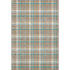 8' Taupe Ivory And Teal Plaid Washable Area Rug With UV Protection