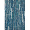 8' Blue And Ivory Striped Washable Area Rug With UV Protection