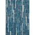 8' Blue And Ivory Striped Washable Area Rug With UV Protection
