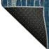 8' Blue And Ivory Striped Washable Area Rug With UV Protection
